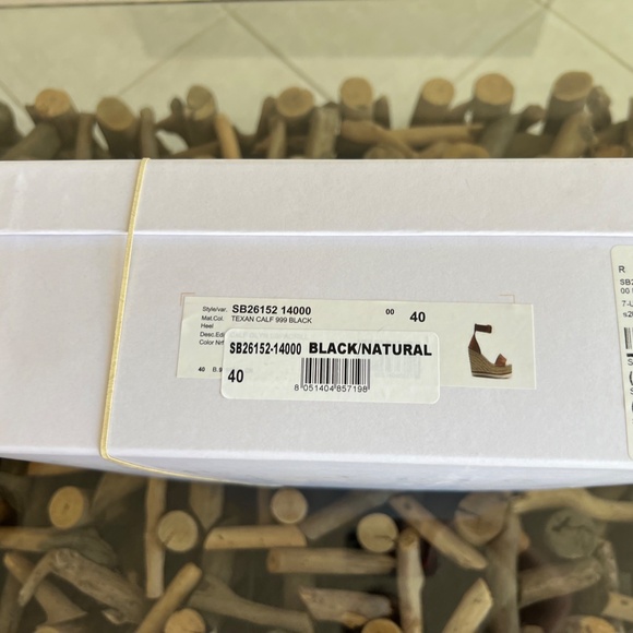 SEE BY CHLOE Glynn Black Espadrille Wedge Sandals - Picture 12 of 12